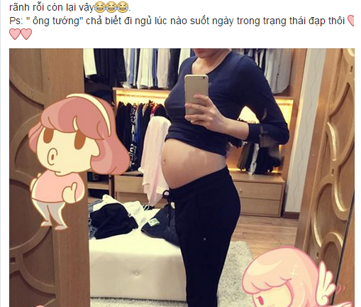 Siêu mẫu Ngọc Thạch tự tin khoe bụng bầu 5 tháng