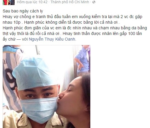 Duy Nhân gặp vợ 10 phút sau 1 tháng xa cách