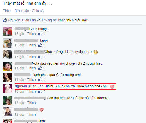 Xuân Lan chúc mừng Diễm Hương mang thai quý tử