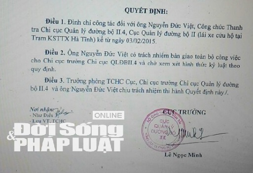 Đình chỉ Thanh tra giao thông gây rối tại điểm tai nạn