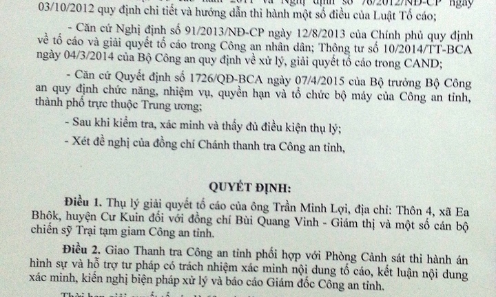 Điều tra vụ cán bộ trại giam bị tố gợi ý chi tiền hưởng đặc xá 
