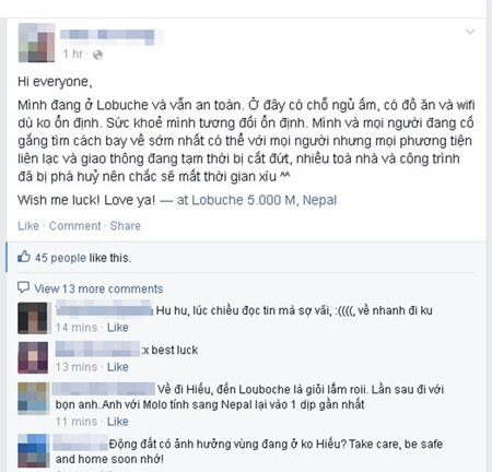 Thông tin mới nhất về người Việt ở tâm động đất Nepal 