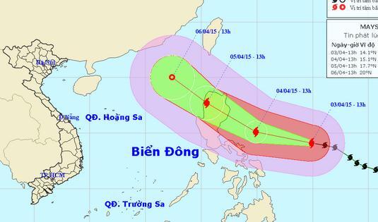 Công điện khẩn đối phó cơn bão Maysak gần biển Đông