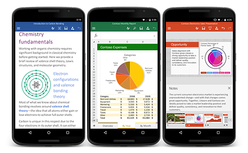 Microsoft trình làng bộ ứng dụng Office trên thiết bị Android