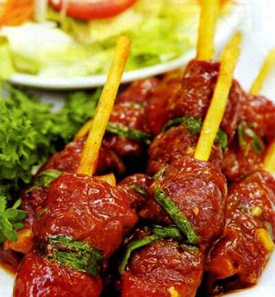 Bò cuốn mía nướng lạ miệng ngày cuối tuần