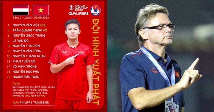 Đội hình U23 Việt Nam vs U23 Yemen: Văn Toản được ra sân ngay từ đầu