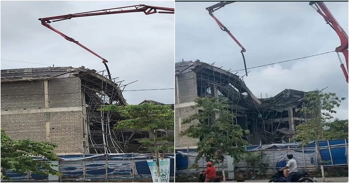 Quảng Bình: Sập giàn giáo công trình xây dựng nhà văn hóa huyện, 1 người bị thương