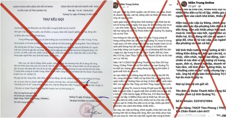 Xuất hiện văn bản giả mạo Huyện đoàn Cam Lộ kêu gọi hỗ trợ thiệt hại do mưa lũ 