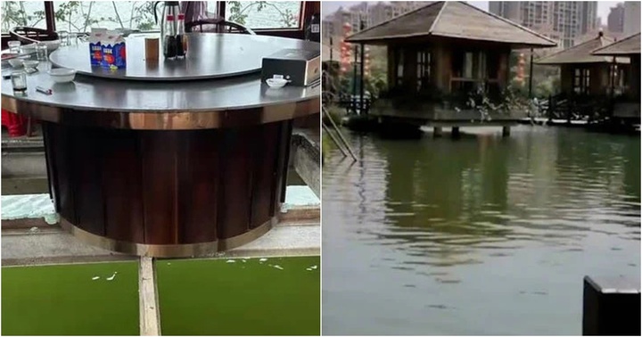 Sàn kính của nhà hàng nổi bất ngờ vỡ tan, một thực khách chết đuối