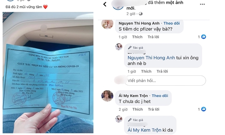 Kết quả thanh tra vụ cô gái trẻ khoe tiêm 2 mũi vaccine Pfizer nhờ