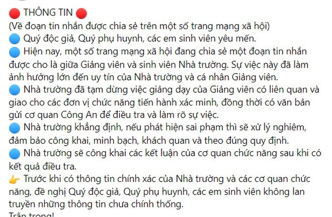 Vụ nữ sinh tố giảng viên gạ tới khách sạn để 