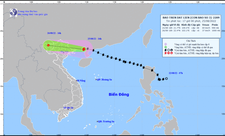 Diễn biến bão số 3: Cách Quảng Ninh 170km, Hà Nội mưa to đến rất to