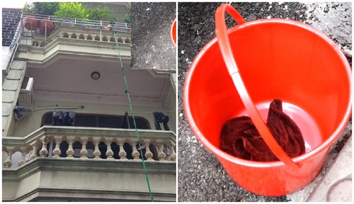 Cháy nhà ở Hà Nội, bà cho cháu 5 tháng tuổi vào xô thả xuống thoát hiểm