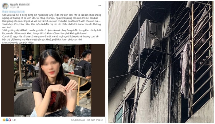 Xúc động bức tâm thư cô giáo viết cho học trò tử vong trong vụ cháy chung cư mini ở Hà Nội