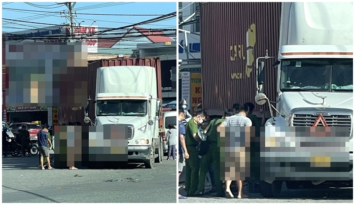 Va chạm với container, một phụ nữ ở Long An tử vong thương tâm