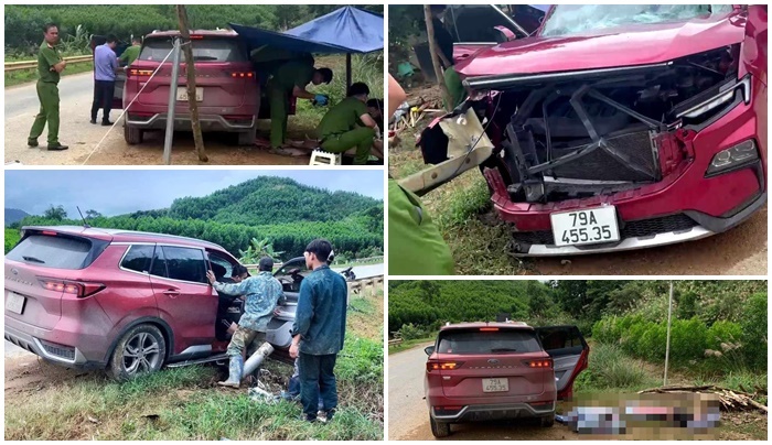 Hiện trường vụ ô tô lao vào lan can đèo Phượng Hoàng, 2 người tử vong
