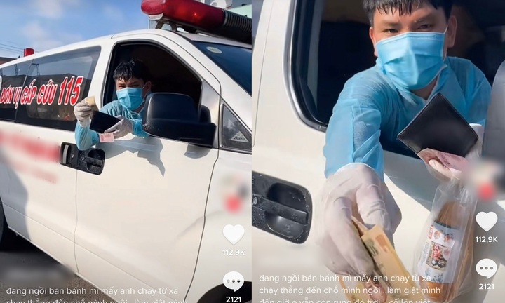 Chủ quán giật thót vì xe cứu thương đỗ ngay trước cửa, việc làm sau đó khiến ai cũng xúc động