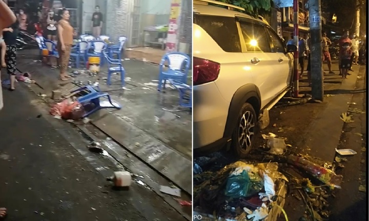 TP.HCM: Ô tô lao thẳng vào quán nhậu ven đường, 3 người bị thương