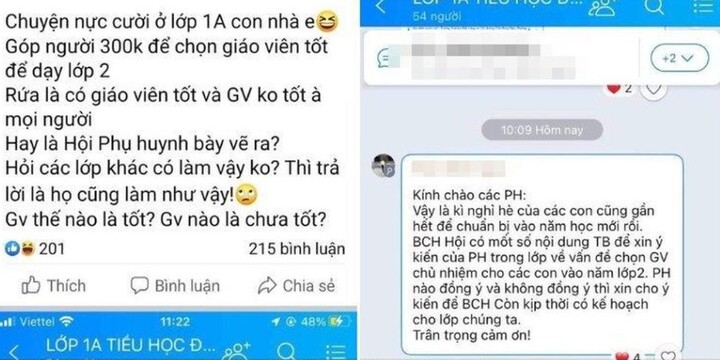 Hội phụ huynh kêu gọi cha mẹ góp 300.000 đồng để chọn giáo viên tốt dạy con