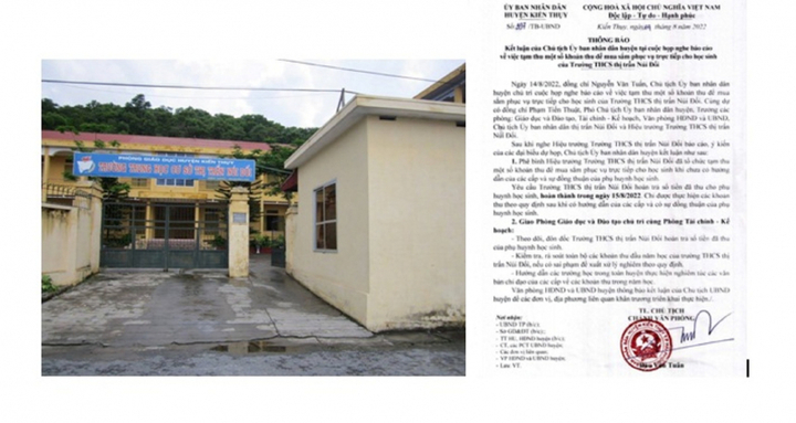 Một trường THCS ở Hải Phòng thu sai hơn 300 triệu đồng của phụ huynh học sinh