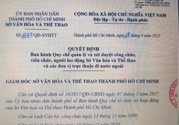 Sở Văn hóa và Thể thao TP.HCM cấm nghệ sĩ tự ý đi nước ngoài không xin phép