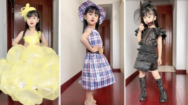 Bà mẹ “hô biến” túi nhựa tái chế thành trang phục tuyệt đẹp cho con gái