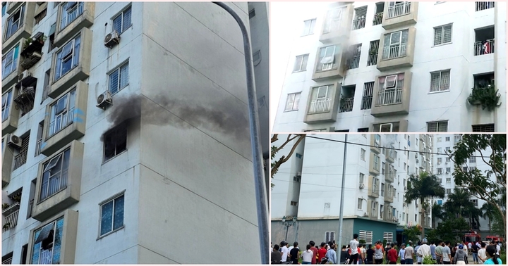 Căn hộ chung cư ở Đà Nẵng bốc cháy, người dân vội vàng tháo chạy