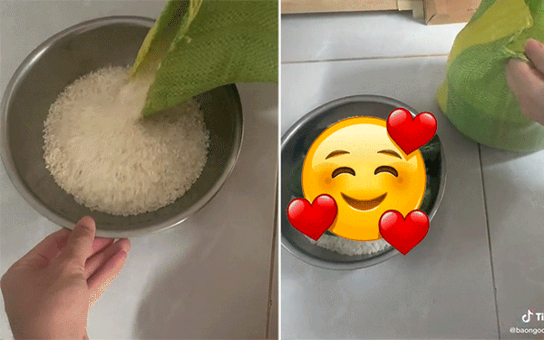 Được mạnh thường quân gửi gạo từ thiện, cô gái giật mình khi phát hiện thứ được 