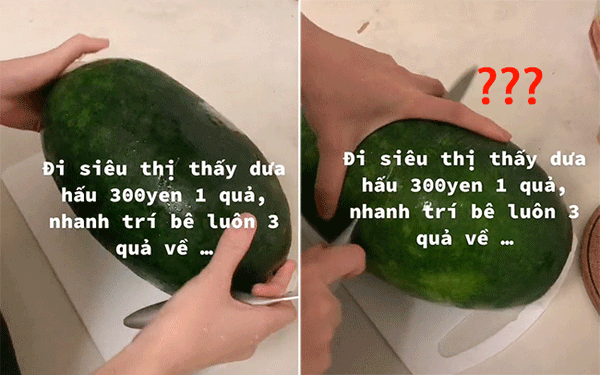 Mua được 3 trái dưa hấu rẻ bèo tại Nhật, thanh niên 