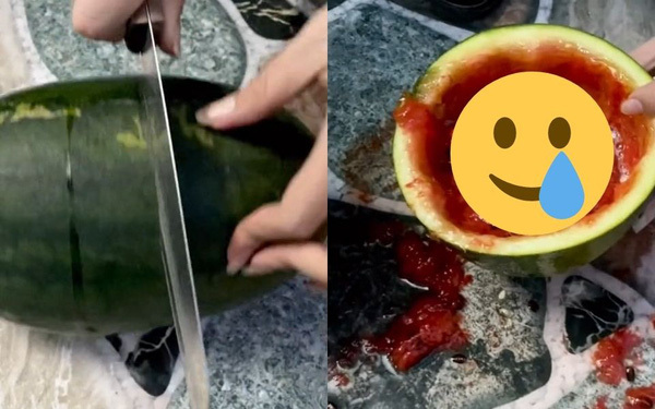 Quả dưa hấu bày trên bàn thờ đọng nhiều nước đục, cô nàng bổ ra thì chết lặng khi nhìn phần bên trong