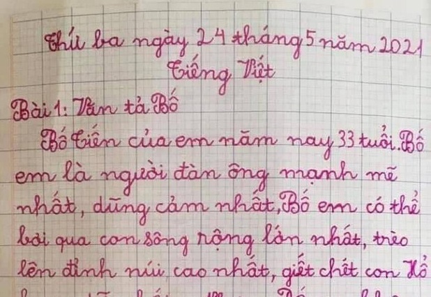 Bé gái tiểu học tâng bốc bố lên chín tầng mây rồi bất ngờ