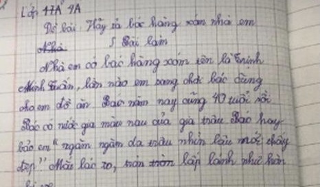 Học sinh tiểu học tả bác hàng xóm như