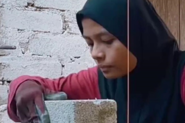 Tiết kiệm tiền thuê thợ, người phụ nữ tự xây nhà một mình và thành quả gây bất ngờ