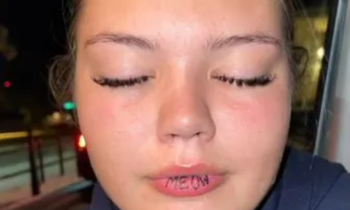 Bắt chước xăm hình kiểu độc lạ trên môi, cô gái khóc thét khi nhìn thấy kết quả