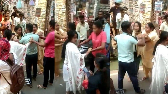 Vợ phát hiện chồng tay trong tay với nhân tình giữa phố, gây ra màn đánh ghen nảy lửa