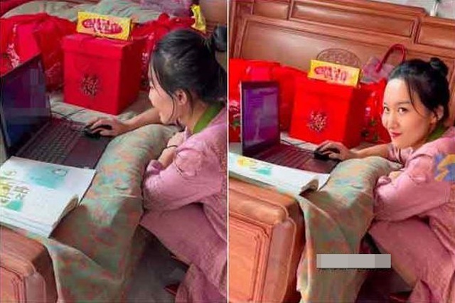 Cô dâu là giáo viên tiểu học, ngày cưới vẫn tranh thủ làm một việc khiến ai nấy đều sửng sốt