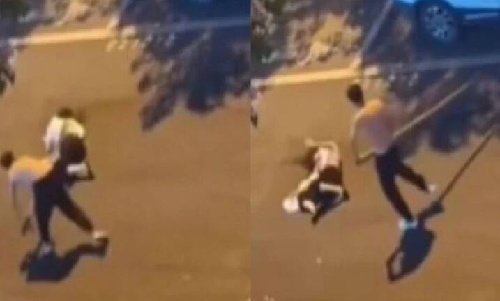 Nam thanh niên dùng gậy đánh tới tấp cô gái trẻ sau cãi vã