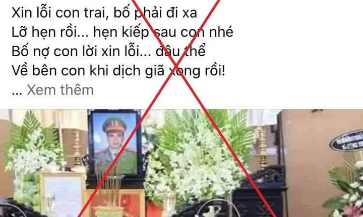 Sự thật thông tin Thiếu tá công an tử vong khi chống dịch COVID-19 ở Bắc Giang