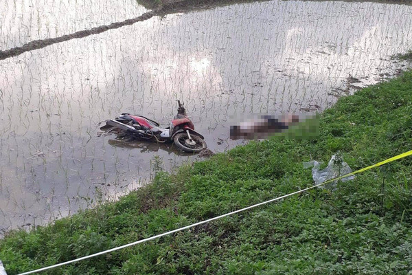 Vụ thi thể nam thanh niên dưới ruộng lúa ở Hà Nội: Xuất hiện xe máy lạ ở hiện trường