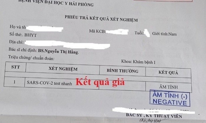 Vụ giấy xét nghiệm SARS- CoV-2 giả mạo: BV Đại học Y Hải Phòng nói gì?