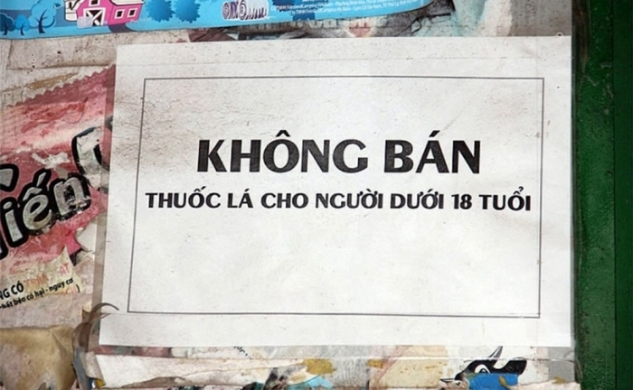 Bán thuốc lá cho người dưới 18 tuổi, có thể bị phạt tới 5 triệu đồng