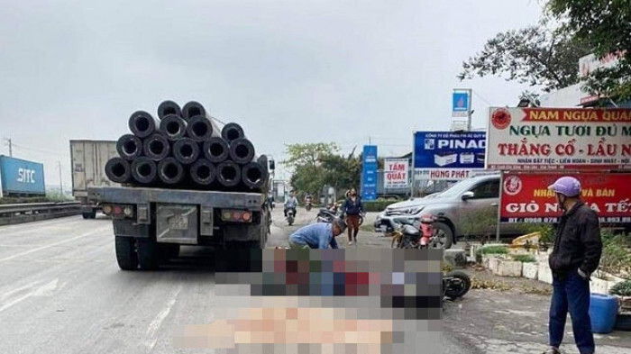 Va chạm với xe đầu kéo, nữ sinh cấp 2 ở Hải Dương chết thảm