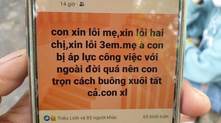 Vụ thanh niên tử vong trong tư thế treo cổ dưới cột điện: Nạn nhân xin lỗi mẹ trên Facebook