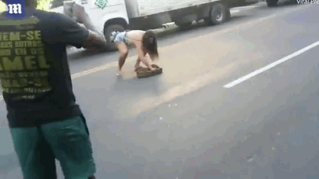 Video: Rùng mình khoảnh khắc cô gái tay không bắt trăn khổng lồ giữa đường