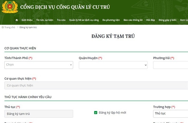 Cách đăng ký thường trú, tạm trú không cần đến trụ sở công an