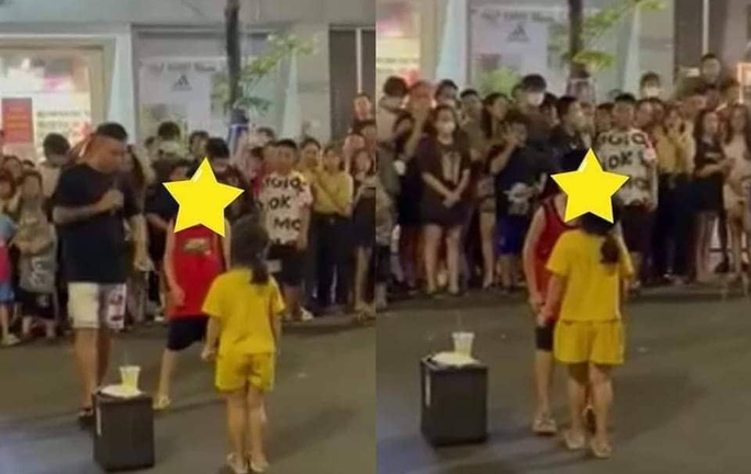 Xôn xao clip hai em nhỏ được ghép đôi và hôn nhau giữa phố đi bộ