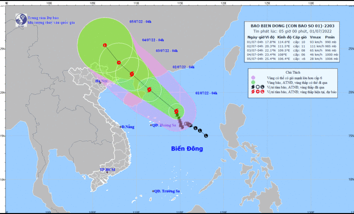 Bão số 1 có thể mạnh thêm, sức gió mạnh nhất giật cấp 13