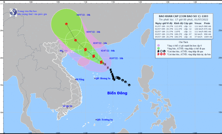 Bão số 1 tăng cấp, tiếp tục mạnh thêm