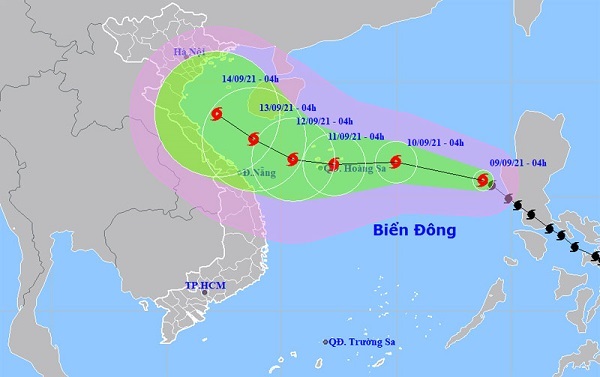 Bão số 5 cách quần đảo Hoàng Sa khoảng 780km, sức gió mạnh cấp 12