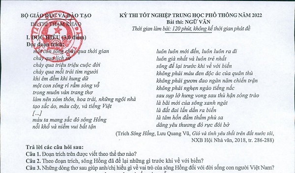 Nhận định đề thi tham khảo môn Ngữ văn: Vừa sức, cấu trúc ổn định